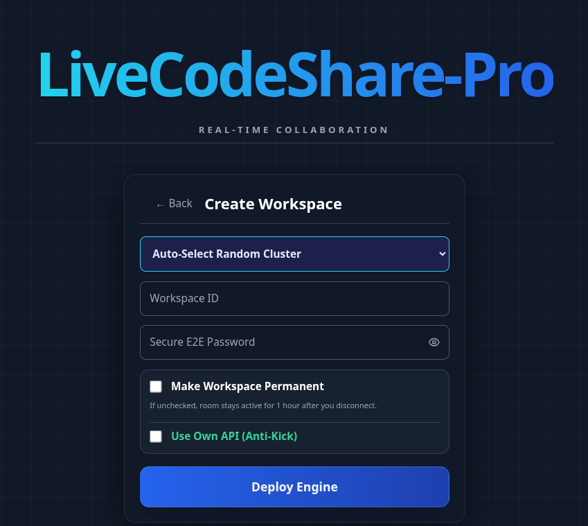 Step 2: Open Create Workspace
